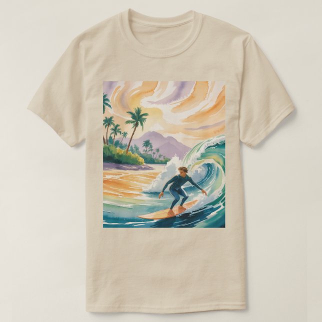 Surfen Sunset Sand T - Shirt (Design vorne)