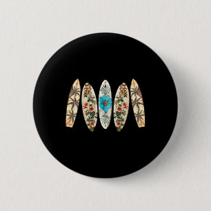 Surfen Surfbrett Vintage Retro Surfer Strand Button