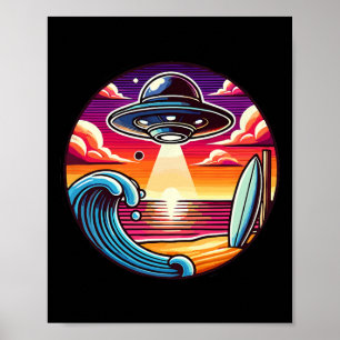 Surfen Surfen Surfer Welle Ozean Sonnenuntergang W Poster