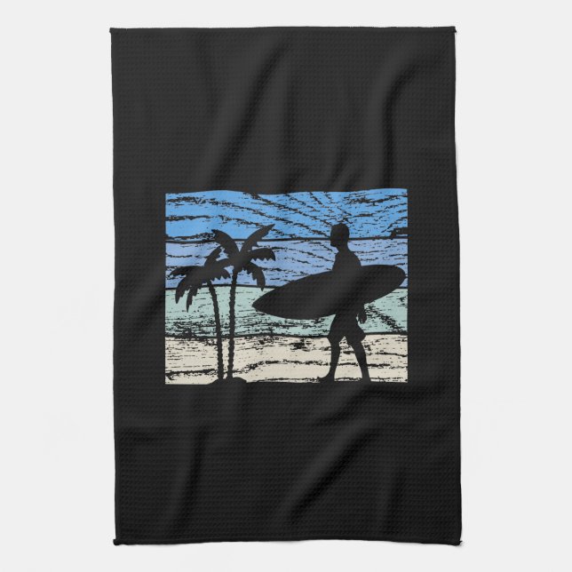 Surfen Surfer Geschirrtuch (Vertikal)