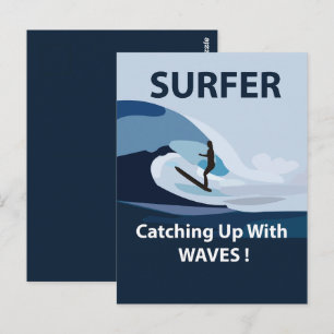 Surfen Surfer Strand Postkarte