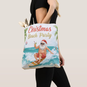 Surfen Surfer Weihnachtsmann Weihnachtsfeier Tasche