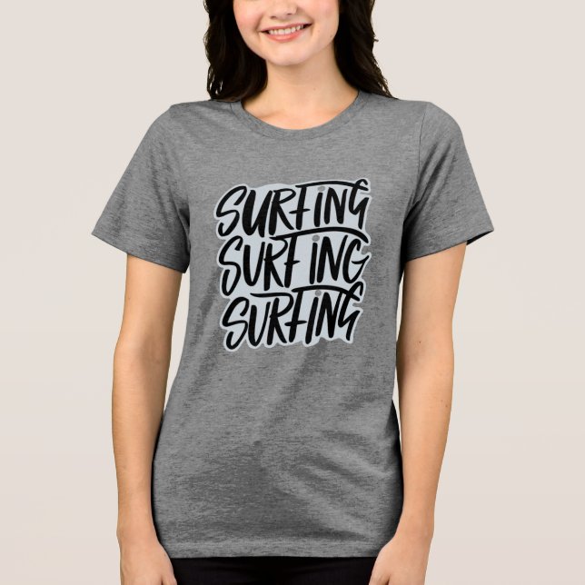 Surfen Tri-Blend Shirt (Vorderseite)