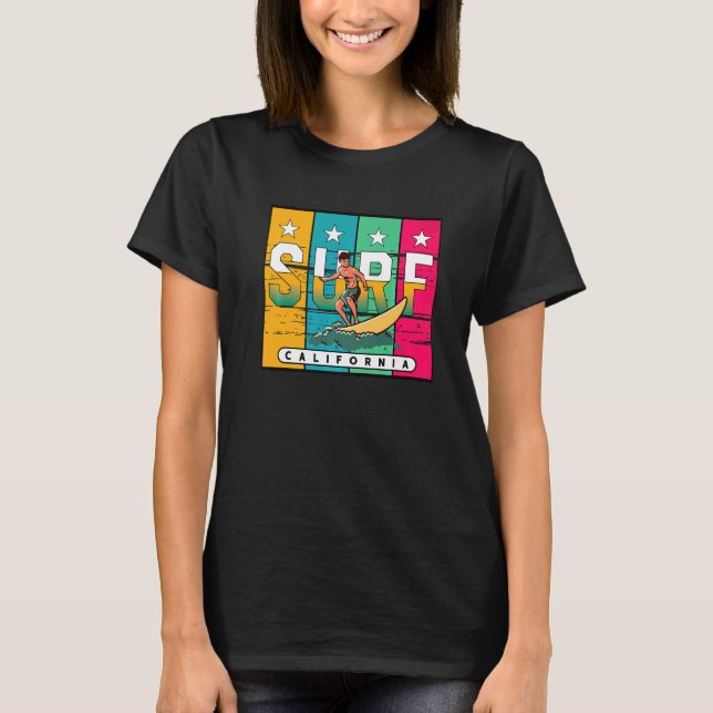 Surfen Typ Cali Beaches Surf T-Shirt (Vorderseite)