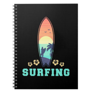 Surfen und Blume Notizblock
