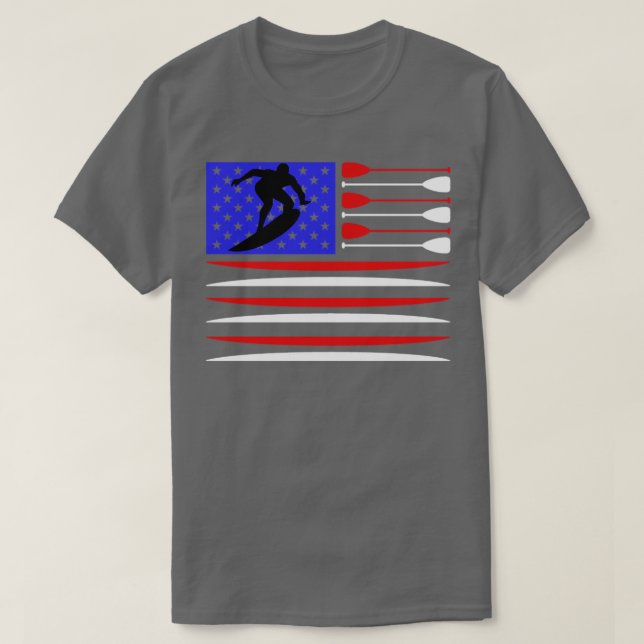 Surfen unter US-Flagge T-Shirt (Design vorne)