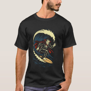 Surfen Vampir Lustiger Dracula Halloween Surfen T-Shirt