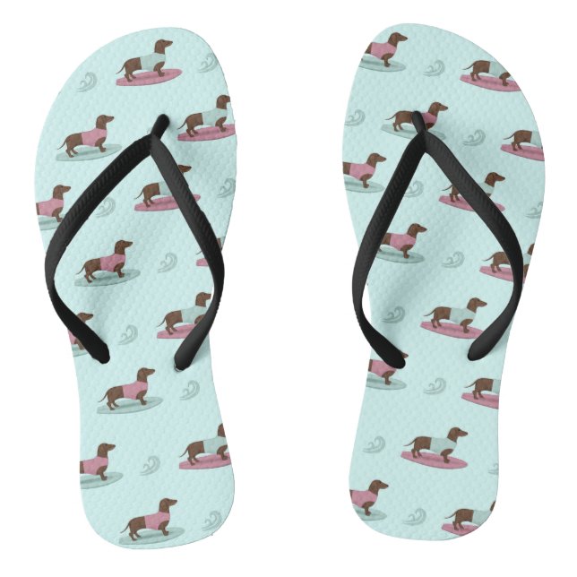 Surfen von Dackeln Flip Flops (Fußbett)