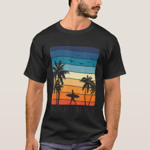 Surfen Waikiki Beach Hawaiianische Palme 70er Surf T-Shirt