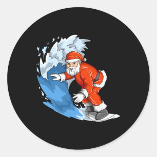 Surfen Weihnachtsmann Weihnachten im Juli Weihnach Runder Aufkleber
