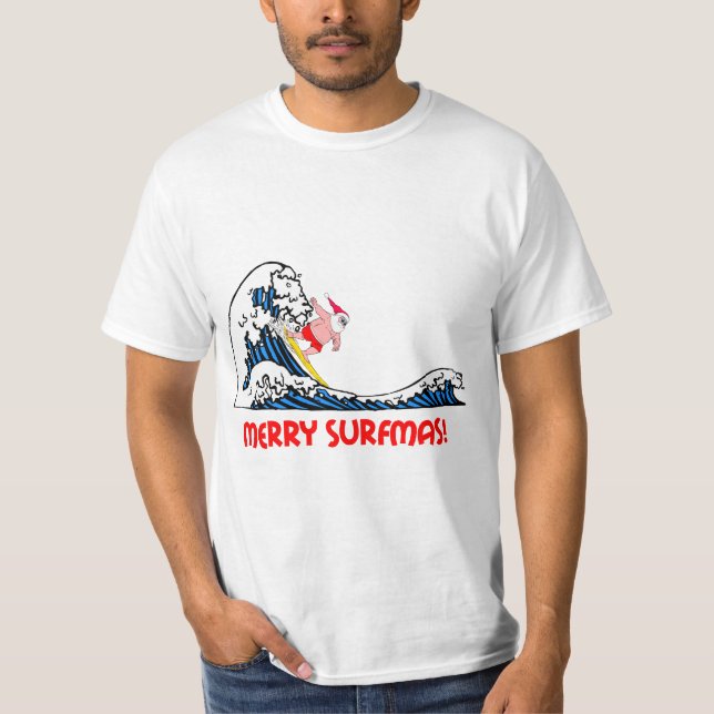 Surfende Sankt T-Shirt (Vorderseite)