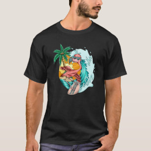 Surfender Flamingo Surfer Wellenreiten 1 T-Shirt