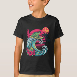 Surfender Frosch Japanische Welle für den Sommerur T-Shirt