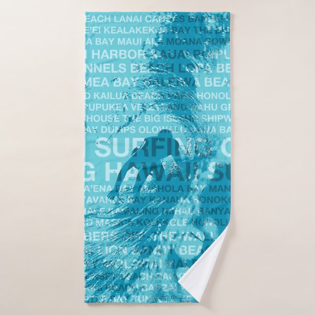 Surfender grüner Raumhawaiischer Surfer Hawaiis - Badhandtuch Set (Badehandtuch)