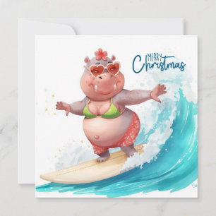 Surfender Hippo Bikini Weihnachten