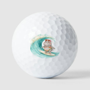 Surfender Nilpferd Weihnachts-Bikini auf großer We Golfball
