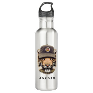 Surfender Tiger   addieren Ihren Namen Edelstahlflasche