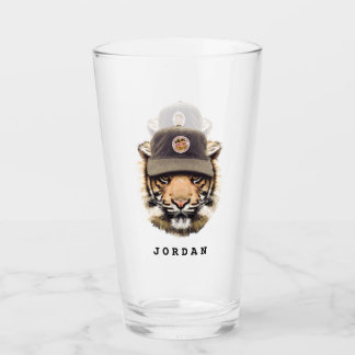 Surfender Tiger | addieren Ihren Namen Glas