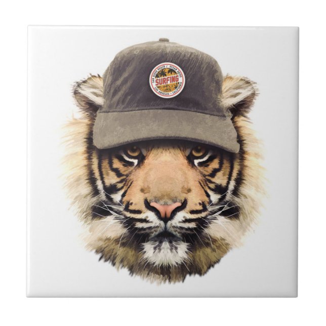 Surfender Tiger Fliese (Vorderseite)