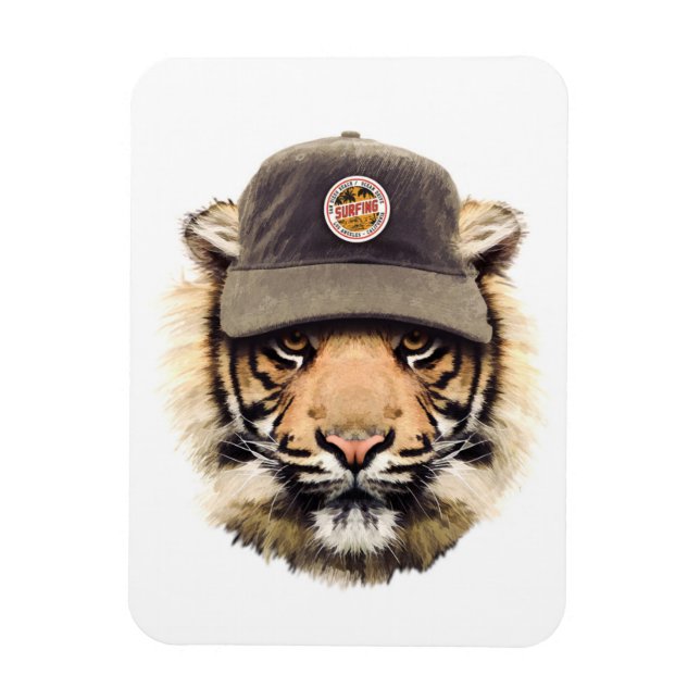 Surfender Tiger Magnet (Vertikal)