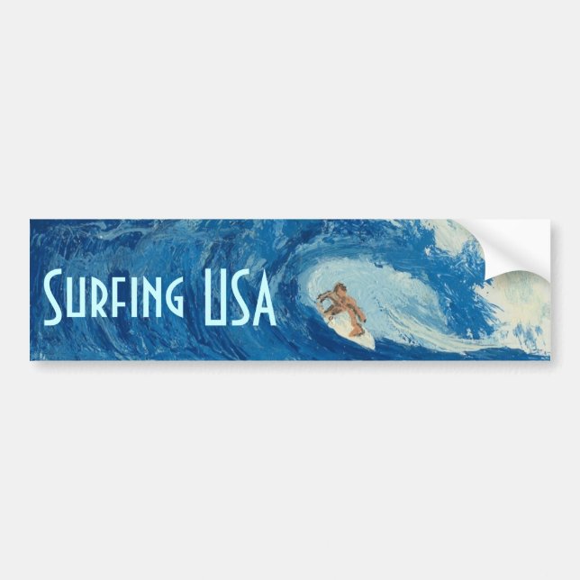 Surfender USA-Autoaufkleberbrandungskunst Autoaufkleber (Vorne)