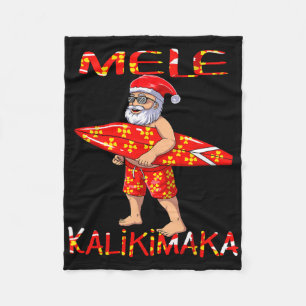 Surfender Weihnachtsmann Weihnachten Mele Kalikima Fleecedecke