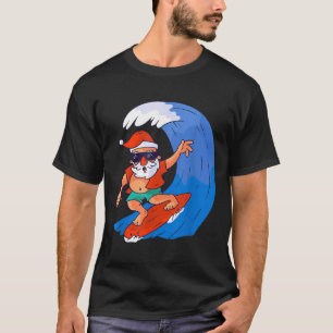 Surfender Weihnachtsmann Weihnachten X-mas Geschen T-Shirt