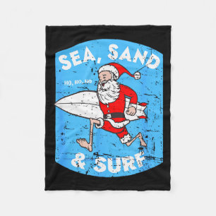 Surfender Weihnachtsmann - Weihnachts-Surfboard-We Fleecedecke