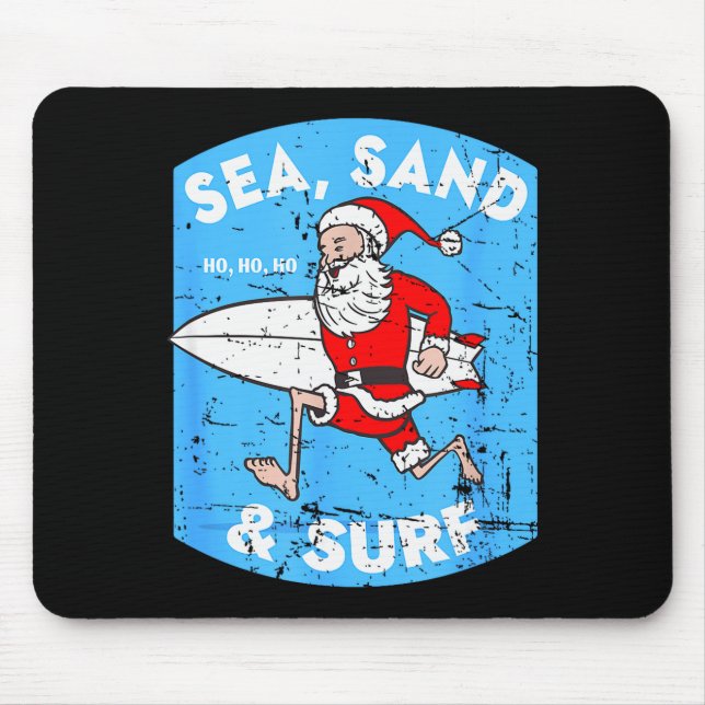 Surfender Weihnachtsmann - Weihnachts-Surfboard-We Mousepad (Vorne)