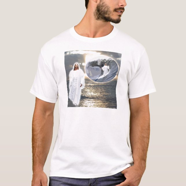 Surfendes Jesus-Kleid T-Shirt (Vorderseite)