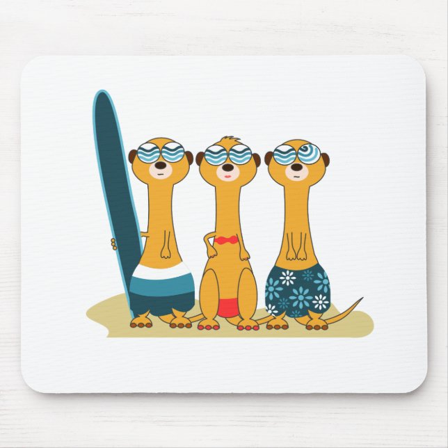 Surfendes Meercats Mousepad (Vorne)