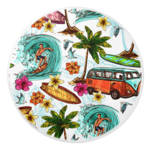 Surfendes Muster Hawaiis Keramikknauf