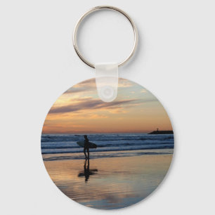 Surfer am Sonnenuntergang Schlüsselanhänger