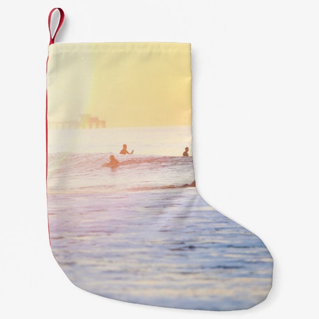 Surfer am Strand Kleiner Weihnachtsstrumpf (Vorderseite)