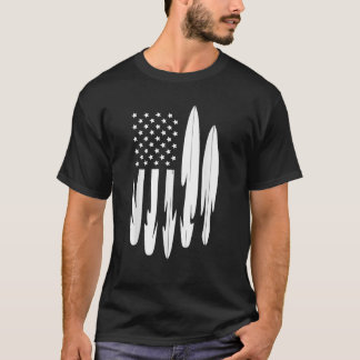Surfer American Flag Surfboard 4. Juli T-Shirt