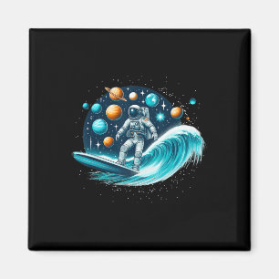 Surfer-Astronaut Mond Raum Shirt Galaxie Shirt Sp Magnet