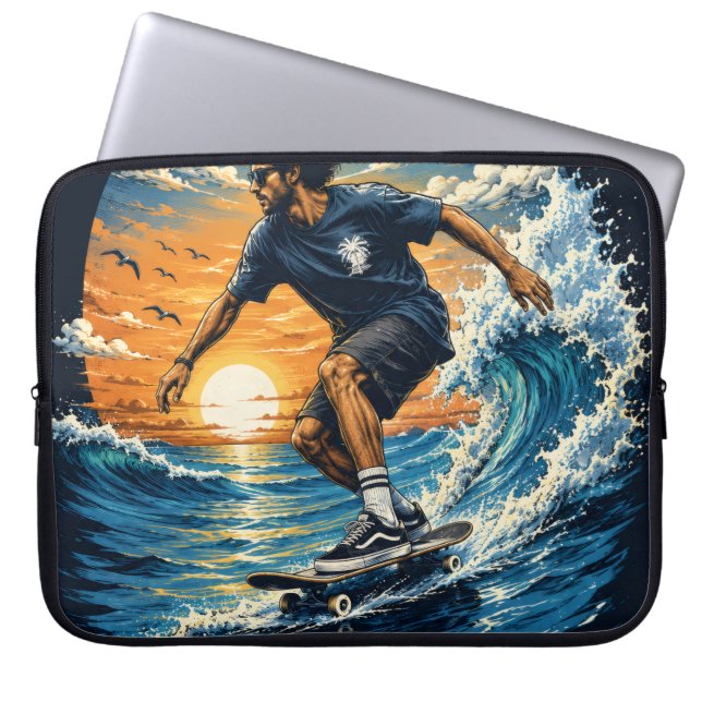 Surfer auf den Wellen  Laptopschutzhülle (Vorderseite)