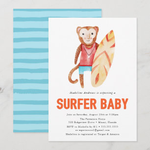 Surfer Baby   Invitation baby shower