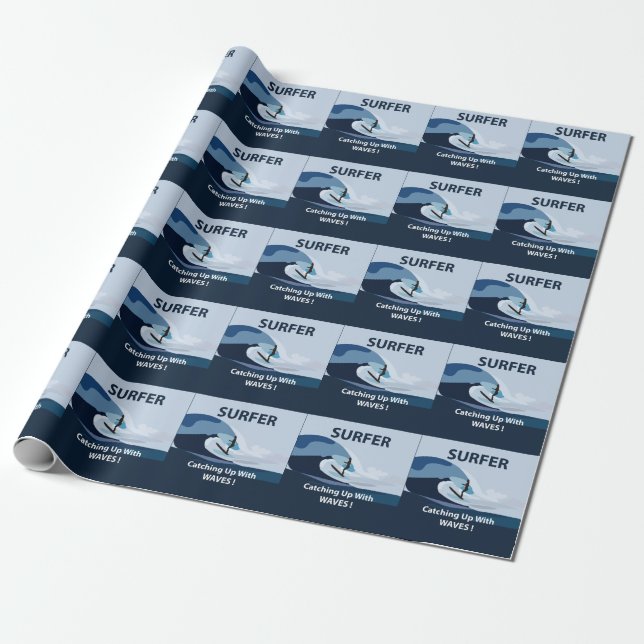 Surfer Beach Surfen Geschenkpapier (Ungerollt)