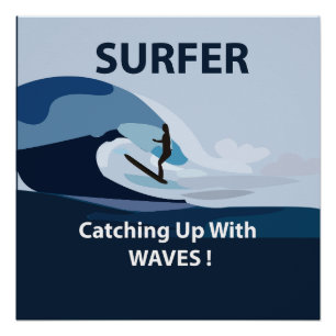 Surfer Beach Surfen Poster