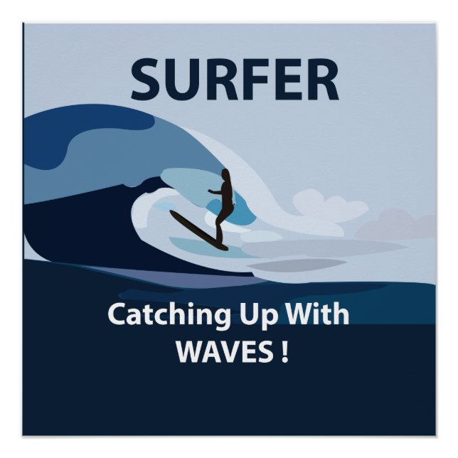 Surfer Beach Surfen Poster (Vorderseite)
