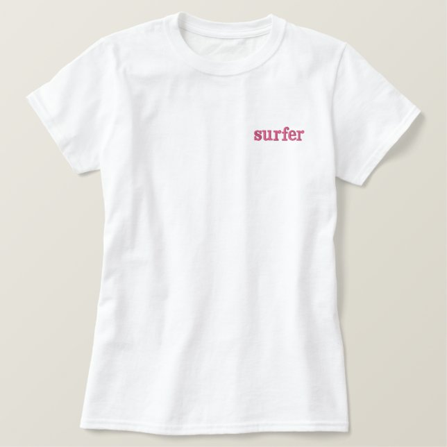 Surfer Besticktes T-Shirt (Design vorne)