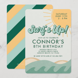 Surfer Boy Birthday Surf ist für jedes Alter Einla Einladung