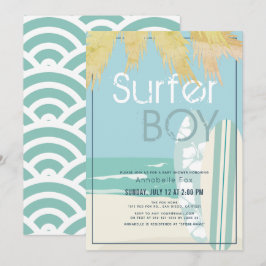 Surfer Boy Surfbretter Beach Baby Dusche Einladung