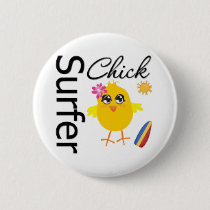 Surfer Chick Button