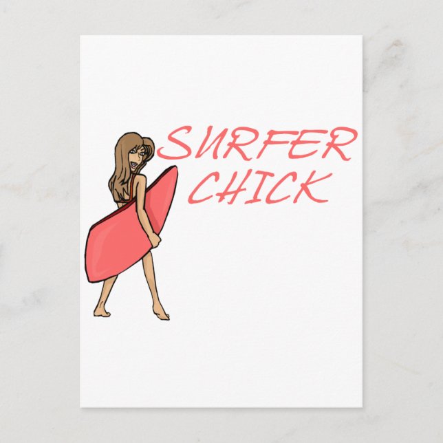 Surfer Chick Postkarte (Vorderseite)