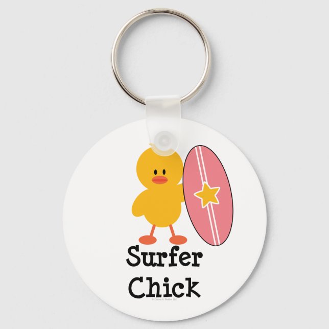 Surfer Chick Schlüsselanhänger (Vorderseite)
