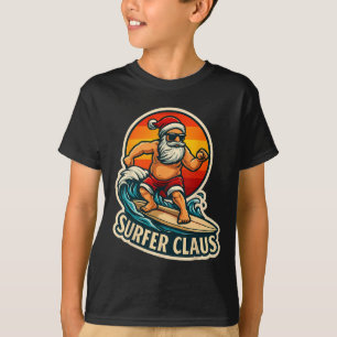 Surfer Claus Lustiger Santa Surf-Instructor Surfen T-Shirt