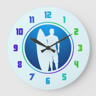 Surfer Clock Große Wanduhr