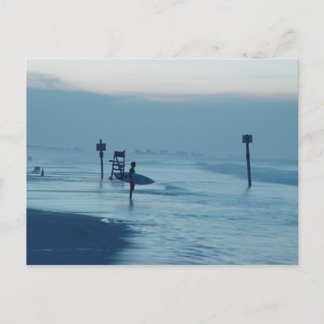 Surfer Dusk Ponce Inlet FL Beach Tide Postkarte (Vorderseite)